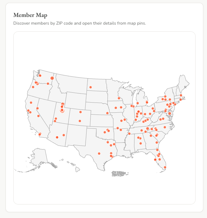 Venue Nest member map showing venues joined across the United States